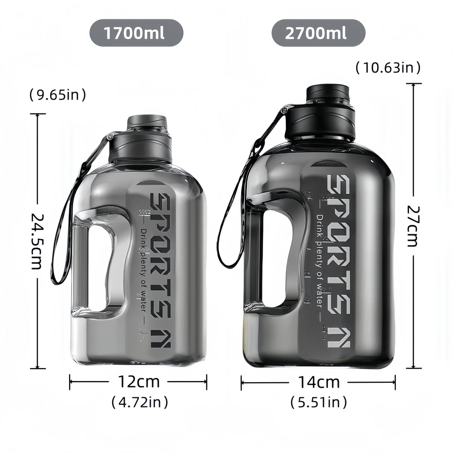 Large Capacity Sports Water Bottle – Hydrate More, Perform Better