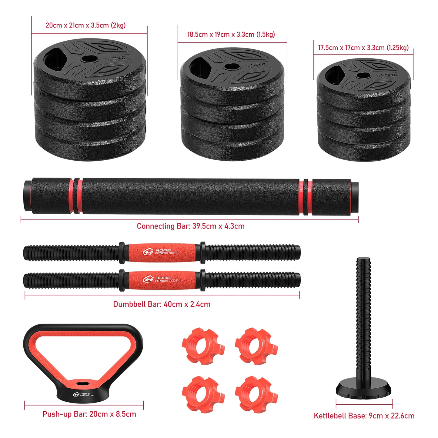 Adjustable and Versatile Free Weight Set – Complete Home Gym in One Compact Kit