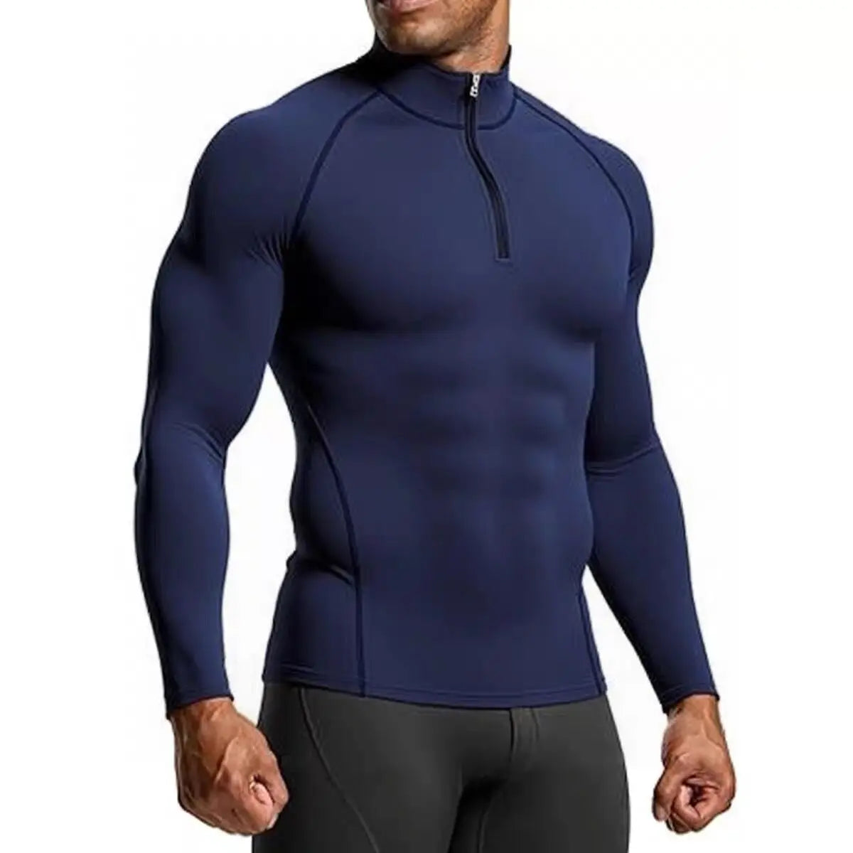 Sleek, body-contouring zip-up training top