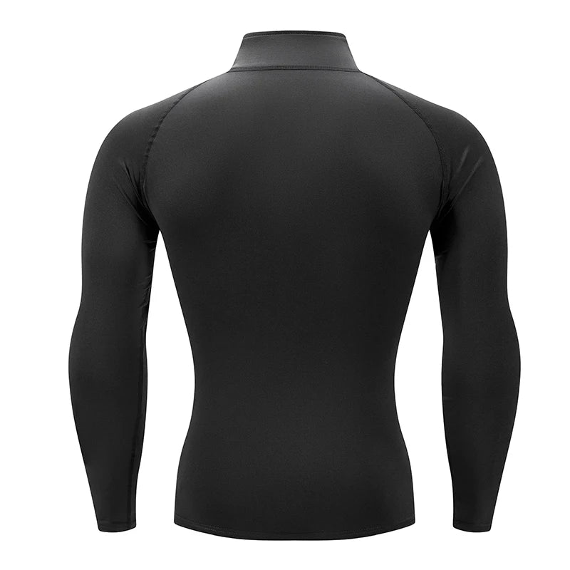 Sleek, body-contouring zip-up training top
