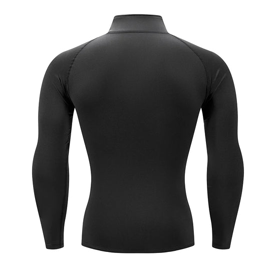 Sleek, body-contouring zip-up training top
