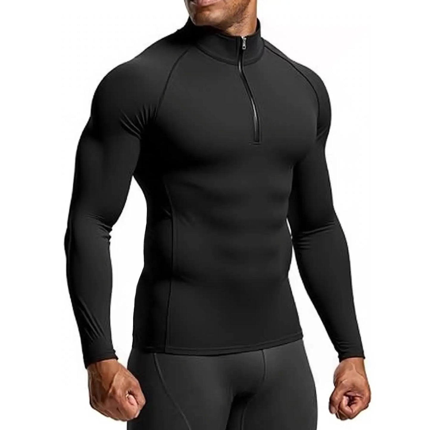 Sleek, body-contouring zip-up training top