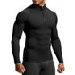 Sleek, body-contouring zip-up training top