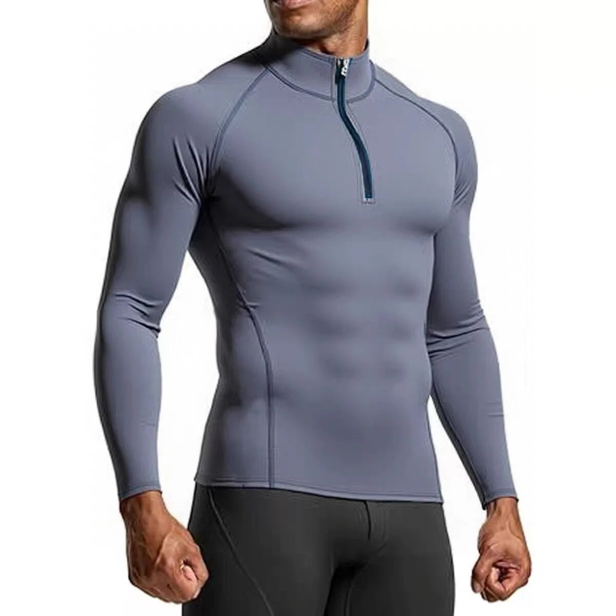 Sleek, body-contouring zip-up training top