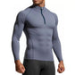 Sleek, body-contouring zip-up training top
