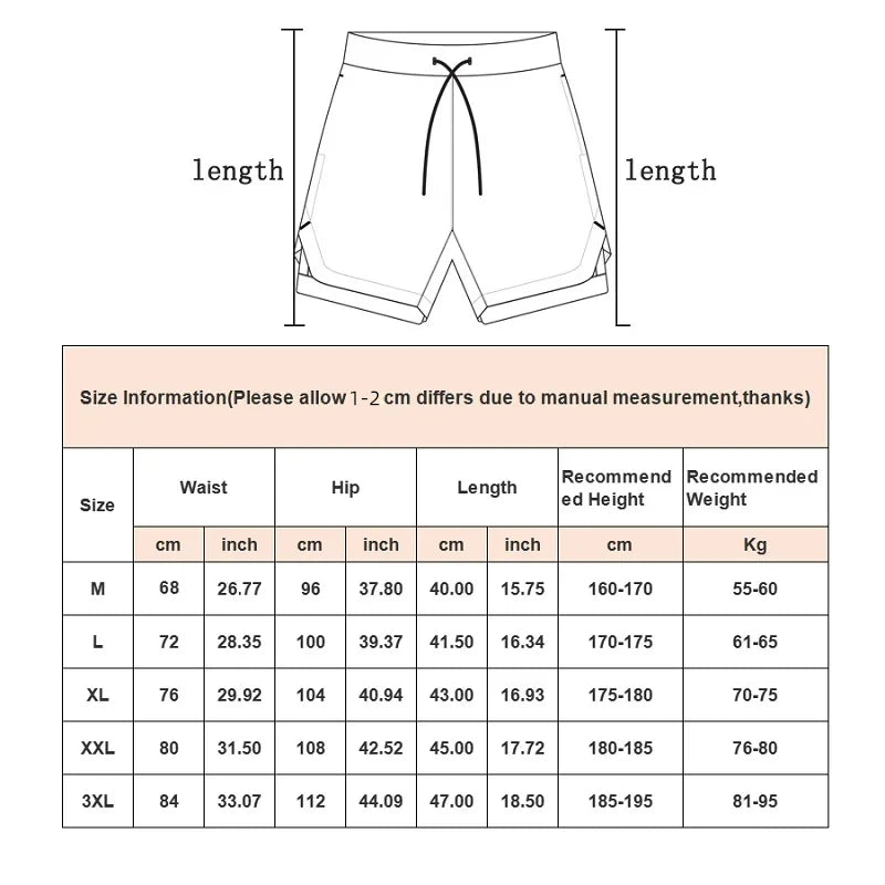 Men's 2 In 1 Quick Dry Performance Training Shorts
