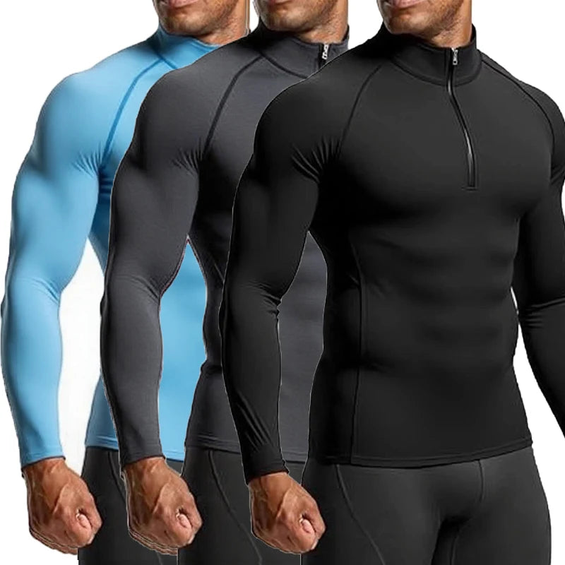 Sleek, body-contouring zip-up training top