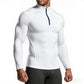 Sleek, body-contouring zip-up training top