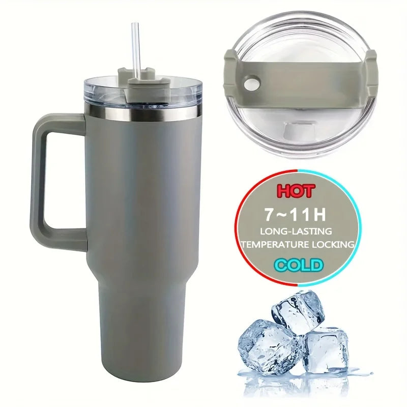 40oz Insulated Tumbler Flask with Straw